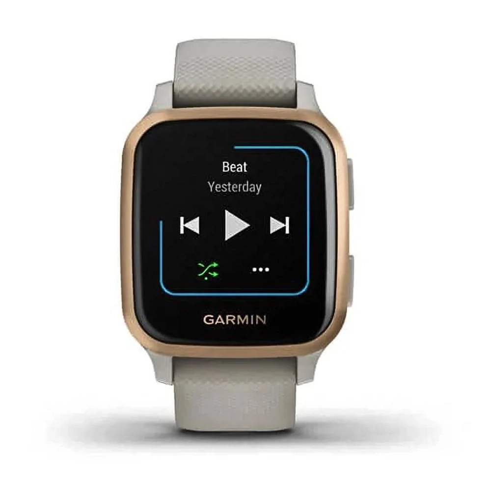 Смарт-часы Garmin Venu Sq Music Edition песочный с алюминиевым безелем цвета розовое золото 010-02426-11