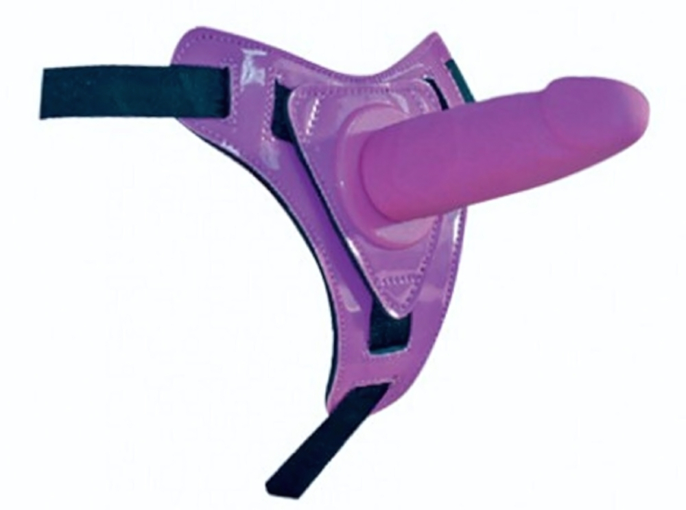 Страпон силиконовый фиолетовый 11 см