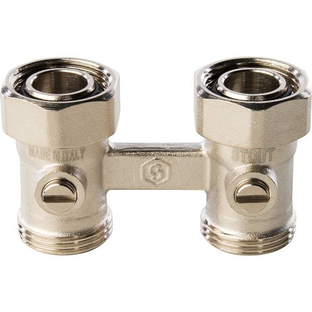 Узел нижнего подключения прямой STOUT - 3/4" (НР/НГ, PN10, Tmax 120°С, для двухтрубной системы)