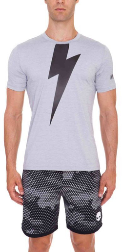 Мужская теннисная футболка Hydrogen Thunderbolt Tech T-Shirt - grey melange/black