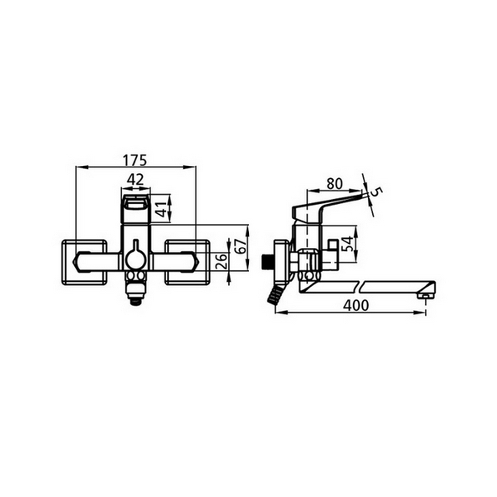 Смеситель для ванны и раковины 35к Milardo ATLSBLCM10 "Atlantic"  ХРОМ