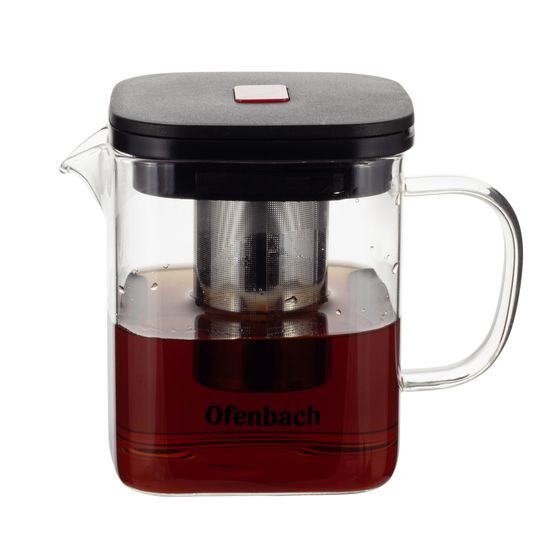 Стеклянный заварочный чайник 0,6 л. Ofenbach NB 100612S с ситечком