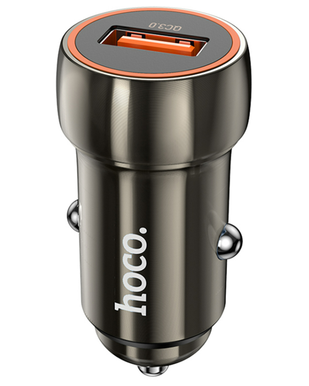 Автомобильная зарядка HOCO Z46 Blue shield, 1xUSB, 18W, серый металлик