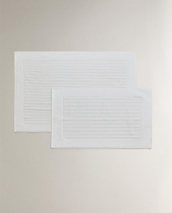 Zara Home коврик для ванной из хлопка, белый, в полоску