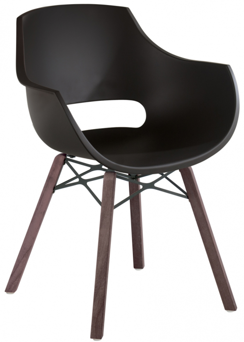 Кресло пластиковое Papatya Opal Wox Pro Iroko, натуральный, черный