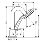 Смеситель на край ванны, на 3 отверстия Hansgrohe 71313000 Logis