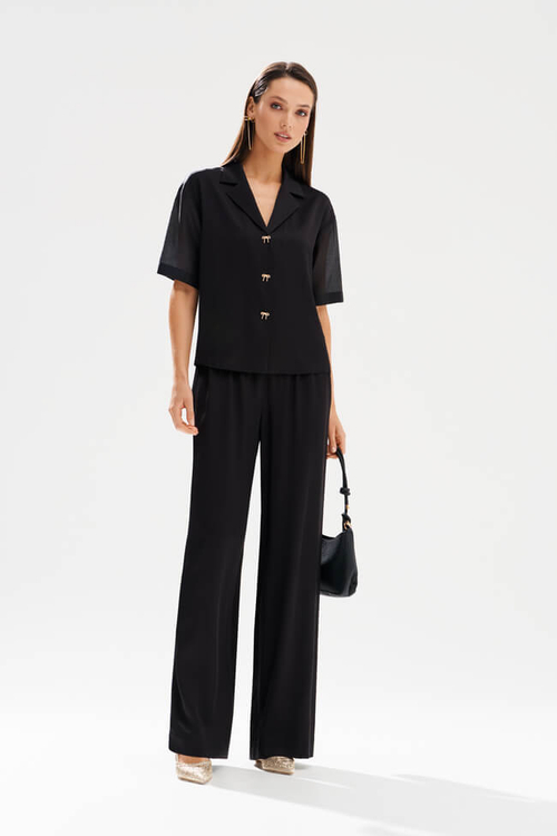 23579 Блузка женская (черный)