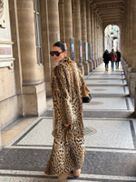 Шуба из натурального меха оцелота