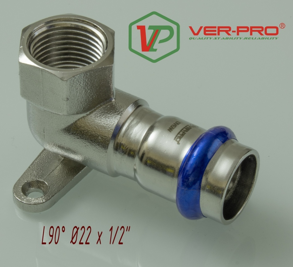 НЕРЖ Уголок с КРЕП. 22*1/2 г.  "VER-PRO"  (32/4шт)