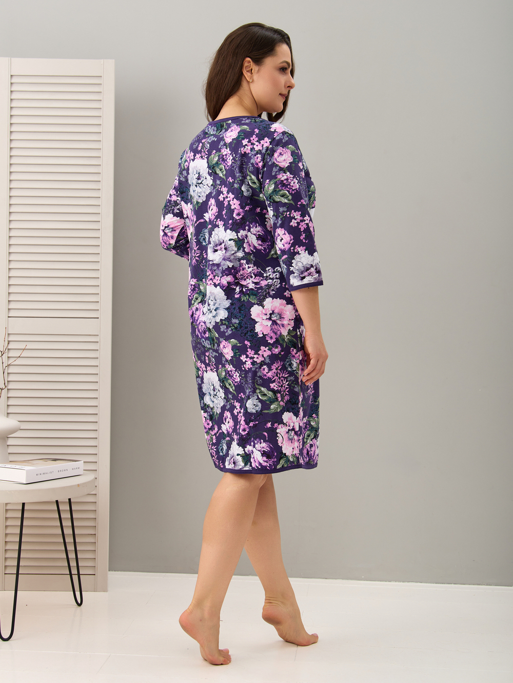 Халат Х-262/баклажан-цветущийсад