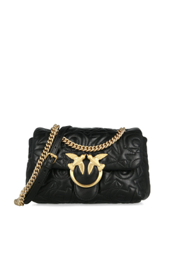 MINI LOVE BAG PUFF STITCHED LOGO – black