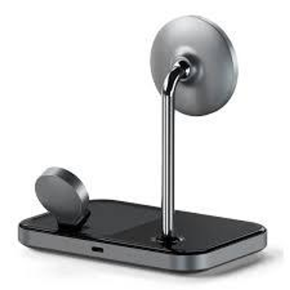 Беспроводное зарядное устройство Satechi Magnetic 3 in 1 серый космос