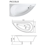 Акриловая ванна 1MarKa Piccolo 150x75 L, белый