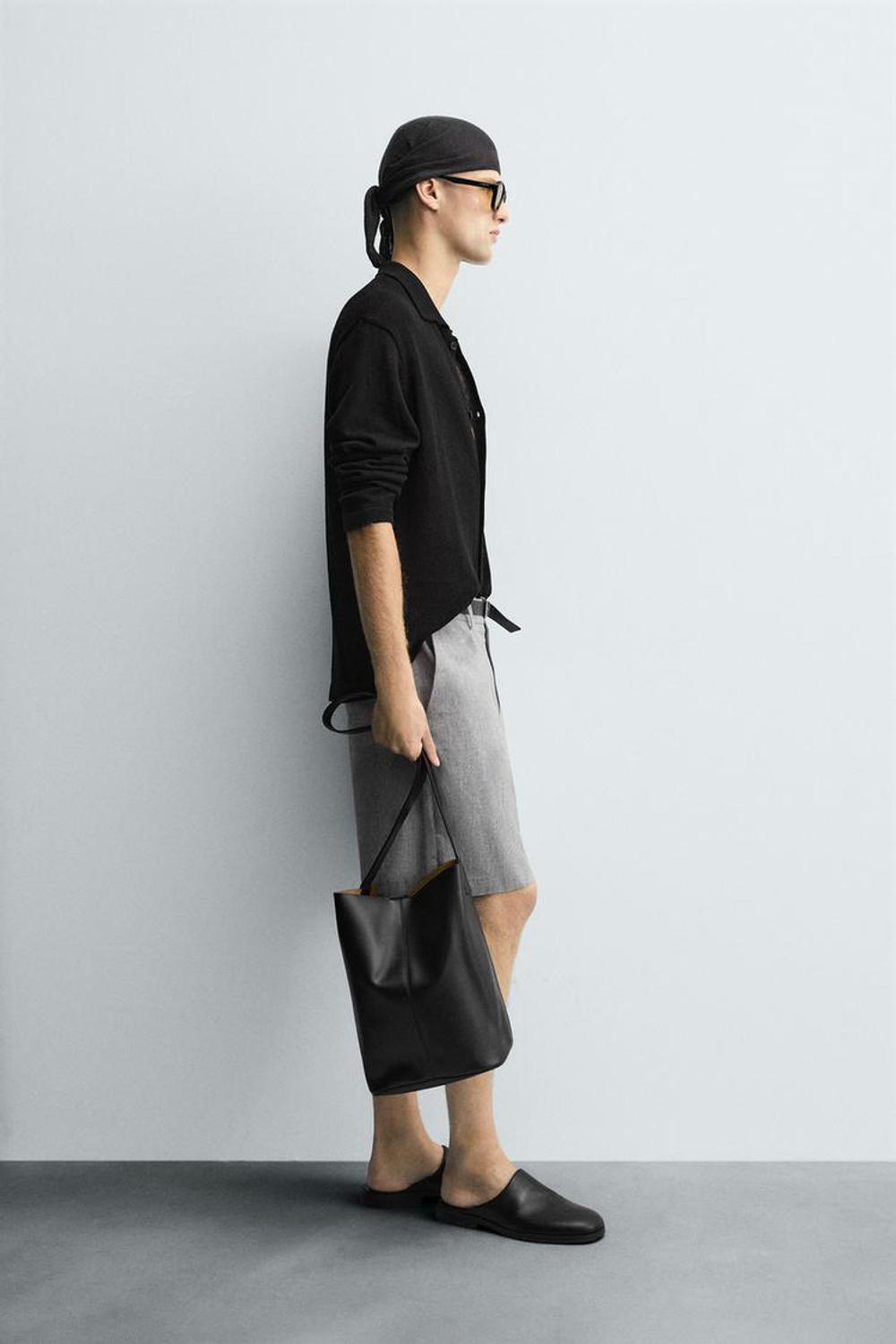 ZARA КАРДИГАН СВОБОДНОГО КРОЯ, ЧЕРНЫЙ