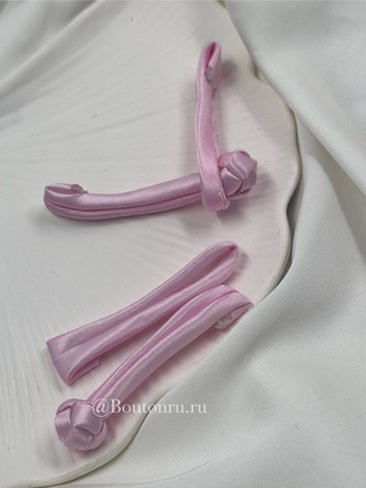 Застежка клевант узел розовая (китайская пуговица)