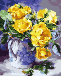 Желтые розы- раскраски по номерам