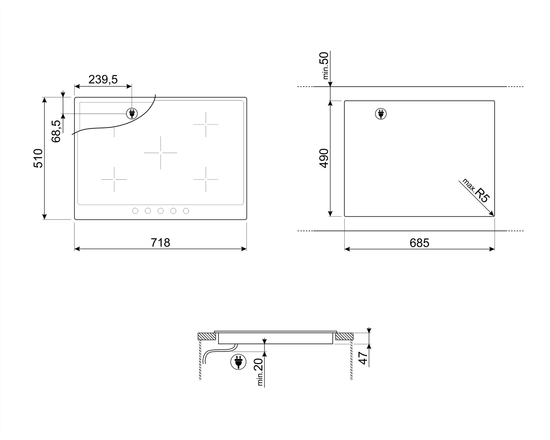 Электрическая варочная панель Smeg P875AO