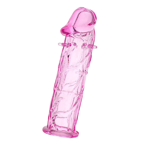 Гладкая розовая насадка 12,5см с усиками под головкой ToyFa Basic 818032-3