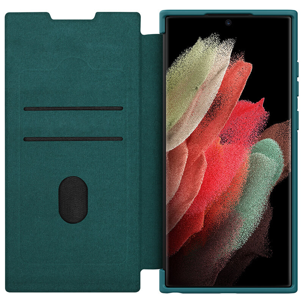 Чехол-книжка Nillkin Leather Qin Pro Plain для Samsung Galaxy S22 Ultra