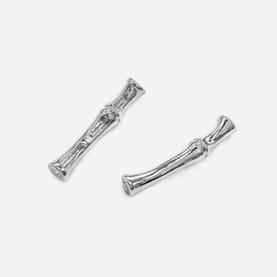 р15-р Бусина-трубочка "Бамбук" 29*3мм, родий