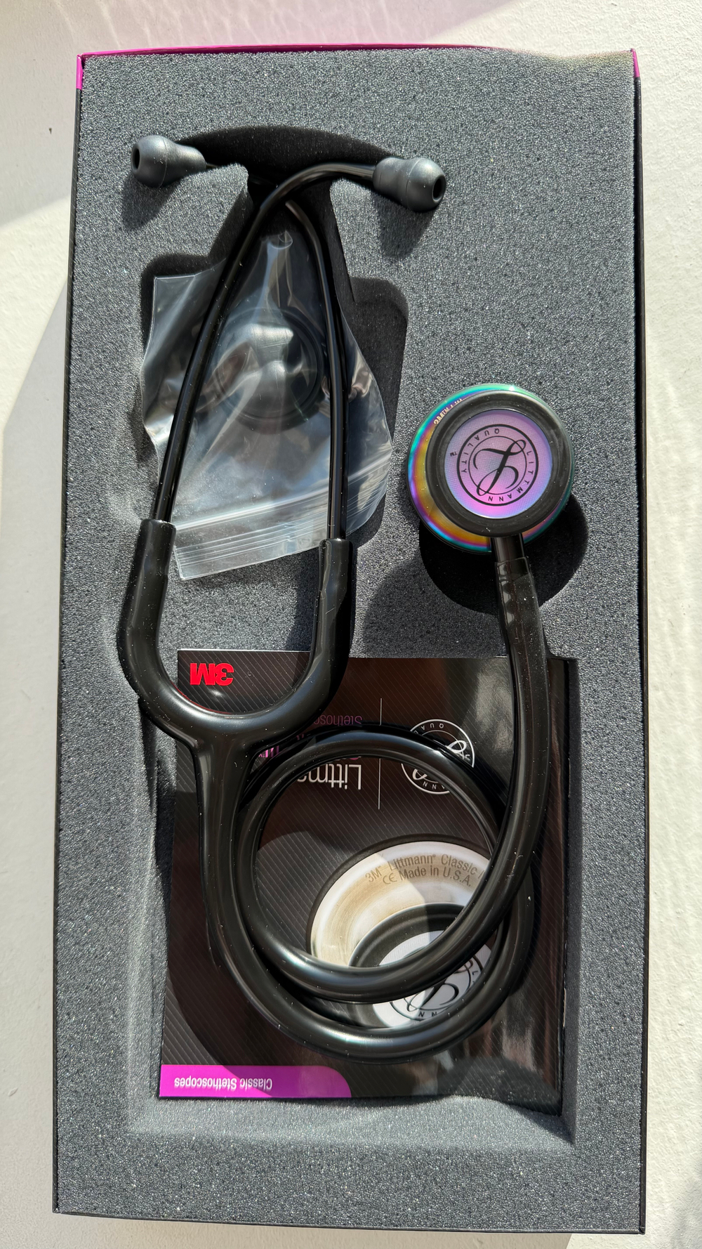 Стетоскоп Littmann Classic III, черный, радужная акустическая головка (5870) - уценка