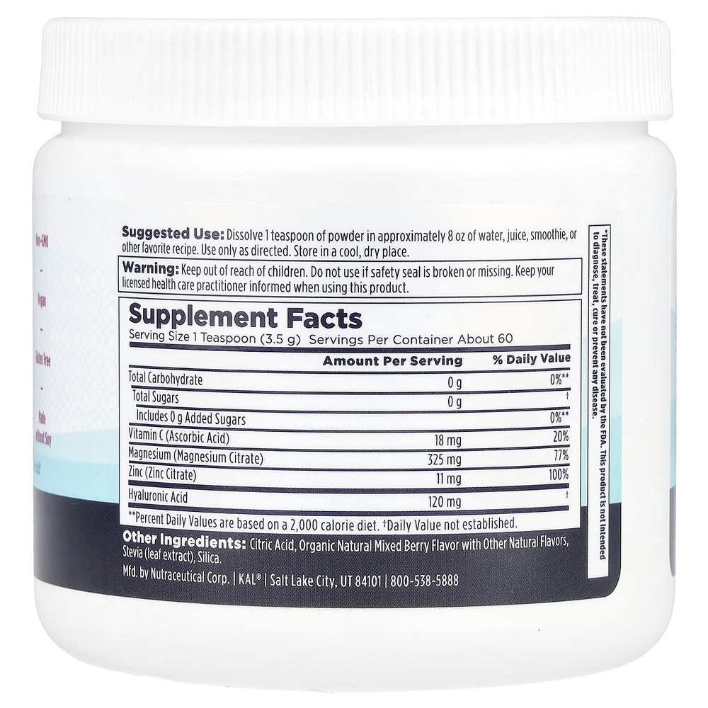 KAL, Radiant Magnesium Powder, смесь ягод, 207 г (7,3 унции)