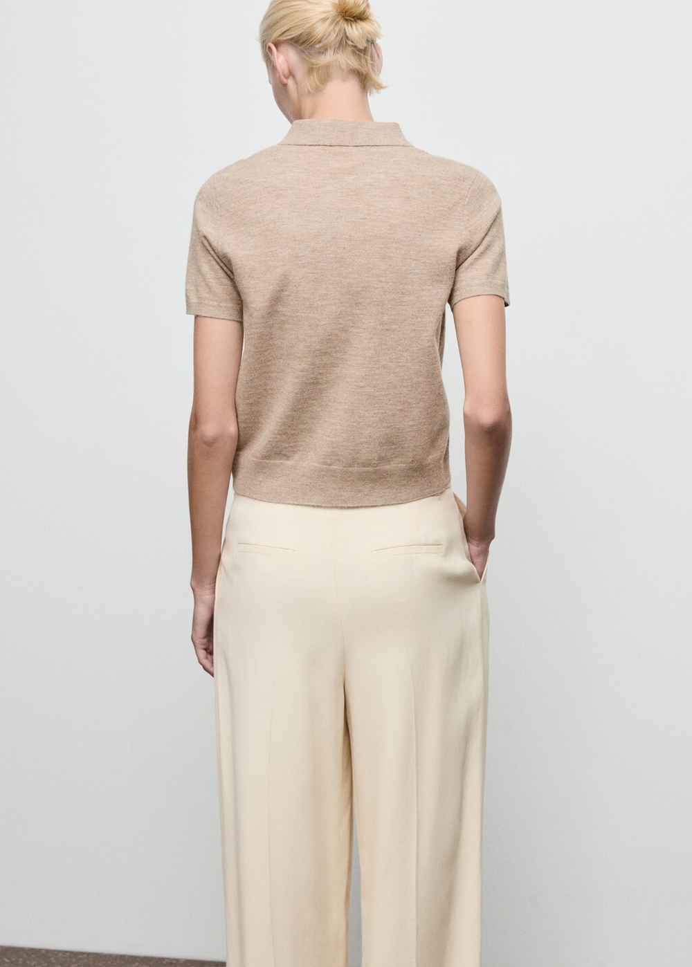 Свитер с воротником поло и узором «ромбы»