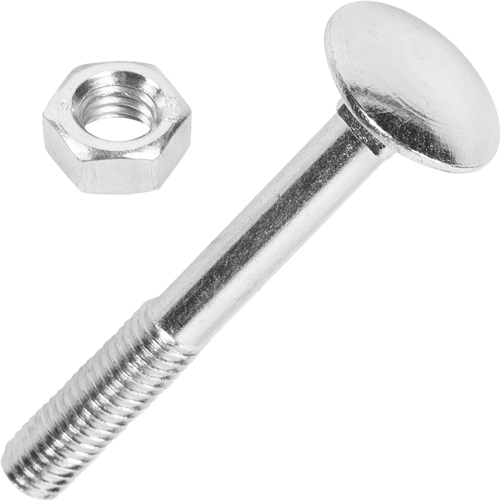 БОЛТ МЕБЕЛЬНЫЙ ELEMENT DIN603 С ГАЙКОЙ ОЦИНК 6Х50 8ШТ 2146