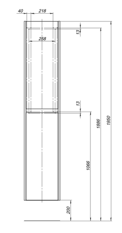 Пенал Aquanet Nova Lite 35 дуб черный