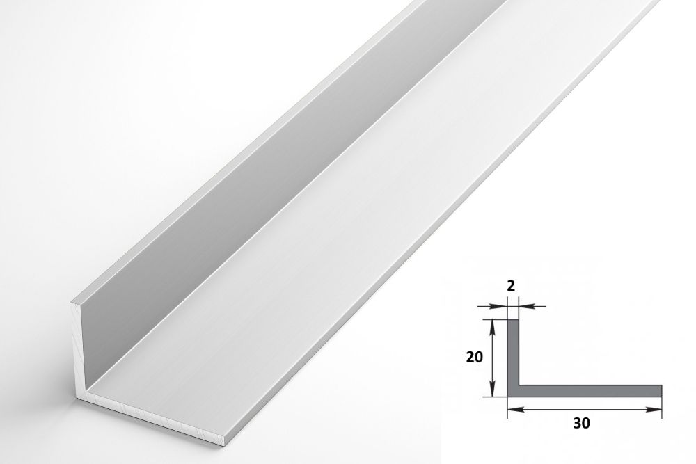 Профиль уголок Лука 30*20*2 Уп 11.2000.501л серебро