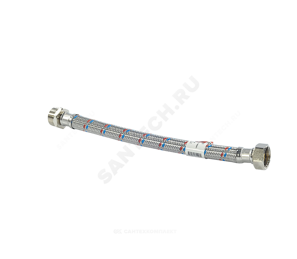 Подводка гибкая для воды нержавеющая оплетка ГИГАНТ 3/4" г-ш L=1м AQUALINE 04959