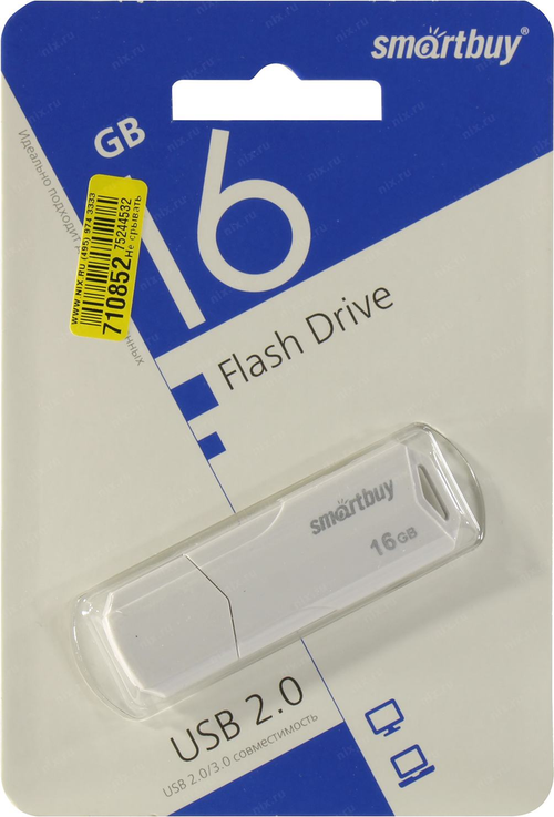 SmartBuy Clue <SB16GBCLU-W> USB2.0 Flash  Drive 16Gb  (RTL)