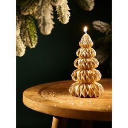 Свеча декоративная Origami золотого цвета из коллекции New Year Essential, 19 см