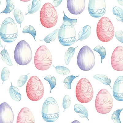 Пасха. Крашеные яйца и перья