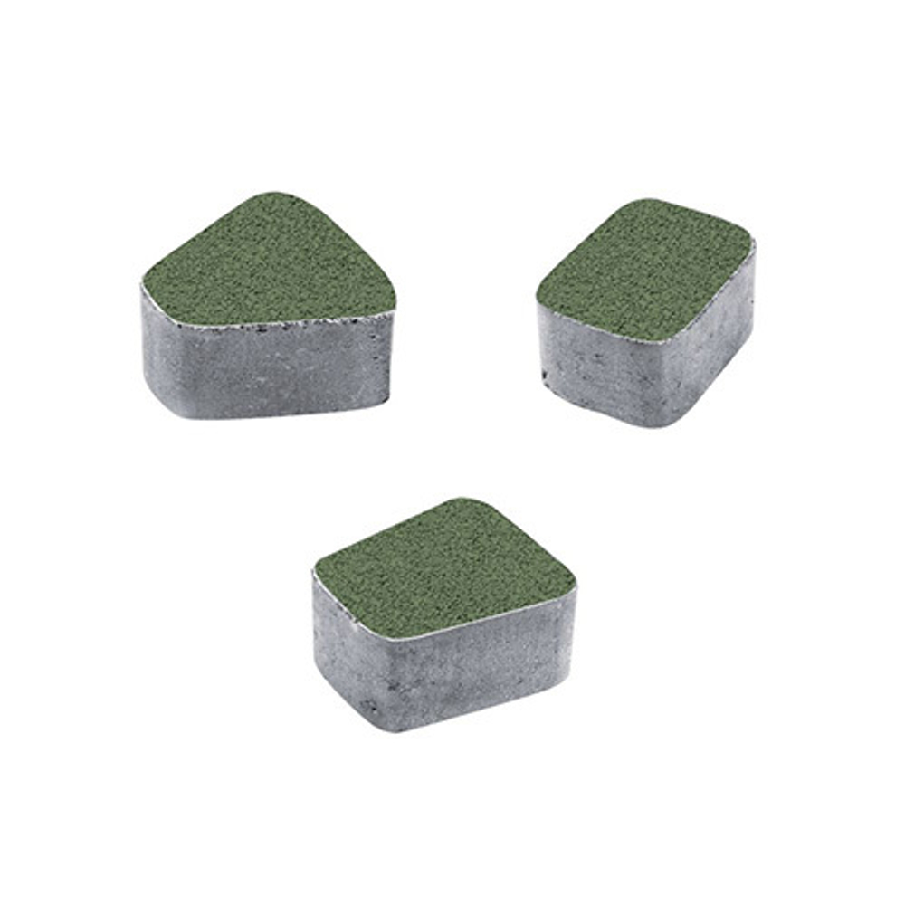 Тротуарная плитка КЛАССИКО (круг) - Гранит Зеленый, комплект из 3 видов плит