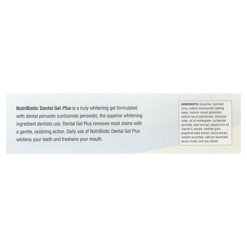 NutriBiotic, Dental Gel Plus, гель для зубов с отбеливающим эффектом, грушанка, 128 г (4,5 унции)