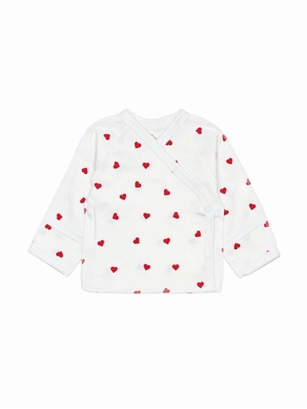 Распашонка-кимоно Сердечки red (56,62)