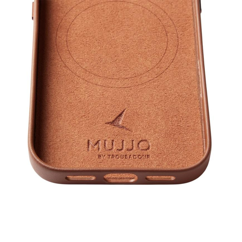 Кожаный чехол MagSafe Mujjo Full Leather Case для iPhone 17 Чехол из натуральной телячьей велюровой цельнозерновой кожи с мелкозернистой фактурой и вырезом для Контроллера камеры