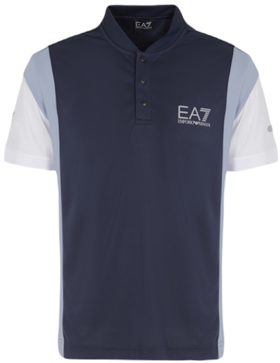 Мужское теннисное поло EA7 Man Jersey Polo - navy blue