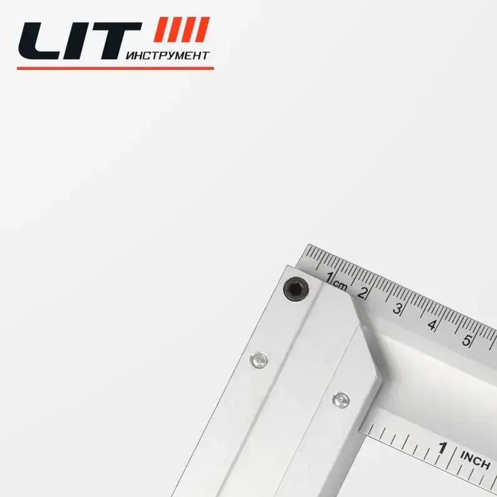 Угольник столярный алюминиевый 250мм с уровнем "LIT" 45920