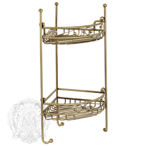 Решетка угловая двойная ажурная с крючками  Migliore Complementi  L21xP21xH53см. ML.COM-50.212.BR бронза