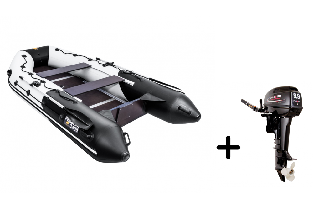 Ривьера 3400 СК МАКСИМА + PARSUN T 9.9 (15) BMS (комплект лодка + мотор)