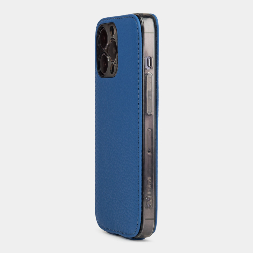 Чехол для iPhone 15 Pro Max из кожи теленка, ярко синего цвета