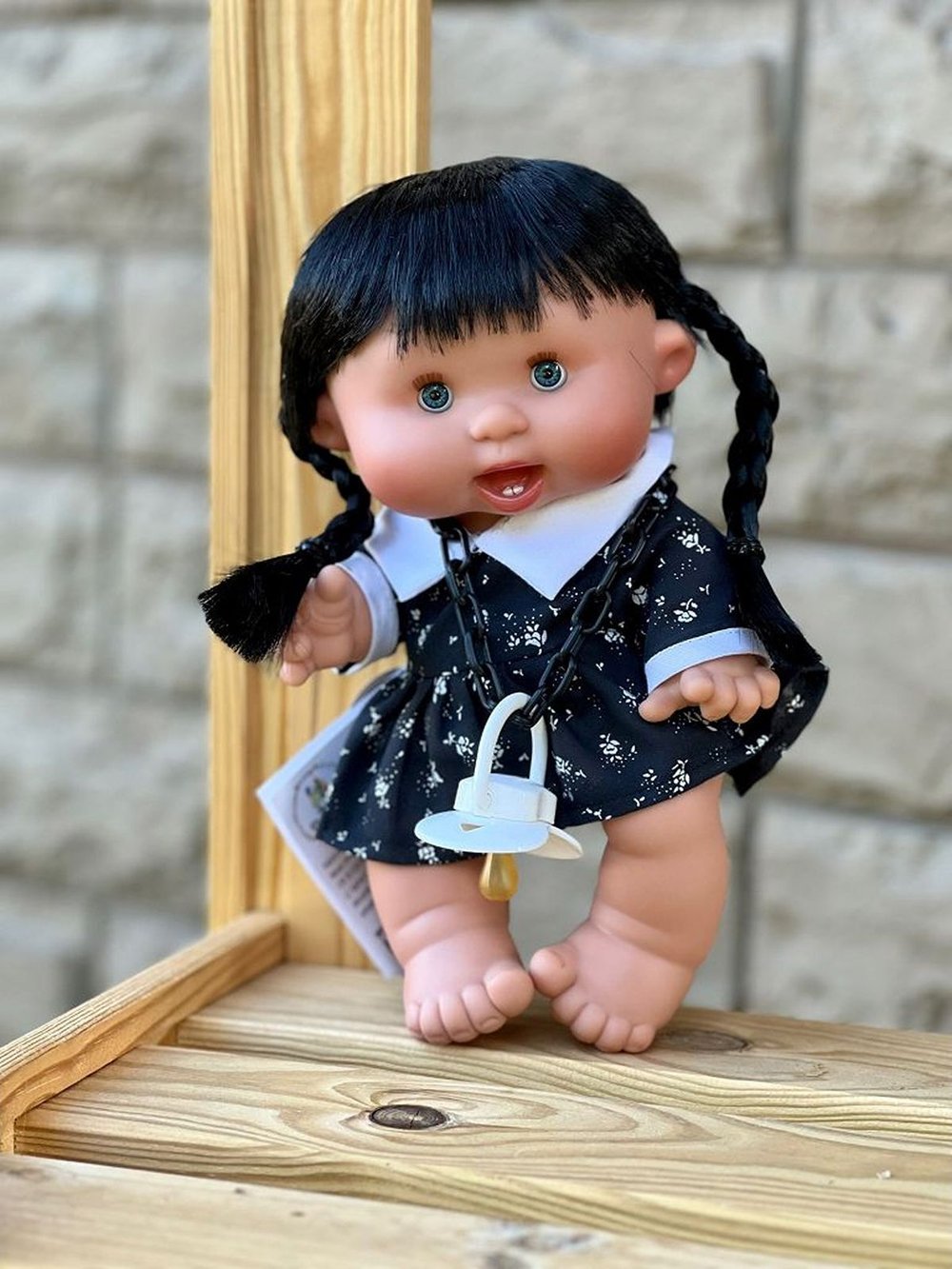 Пупс Nines 26см PEPOTE BLACK с закрывающими глазками (N0455)