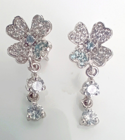 Серьги Эстерелла с топазами и фианитами, серебро 925 пробы, родированные/Ф