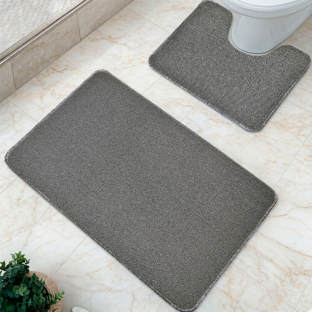 Коврик 50*80/50*50см Люксор Люкс Принт с вырезом, серый (в ассортименте)