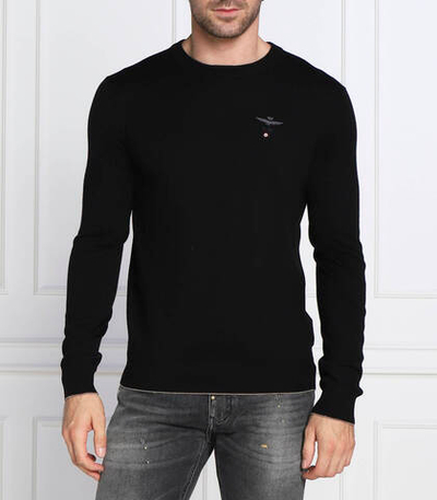 Хлопковый свитер Aeronautica Militare - черный(MA1388L415)