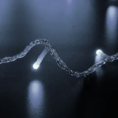 Гирлянда для улицы «Bright light» 10 м 100 ламп LED прозрач.пров.,8 реж, IP-54, Белый (возможность соединения)