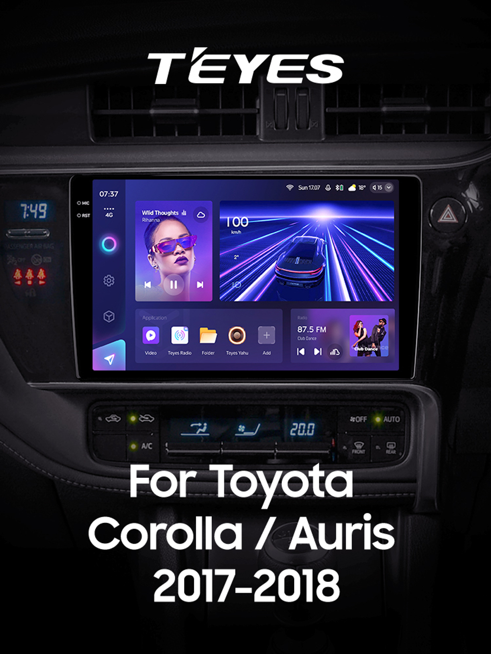 Teyes CC3 2K 10,2"для Toyota Corolla, Auris 2017-2018 (прав)