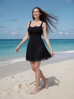 Купальник-платье слитный однотонный большой размер